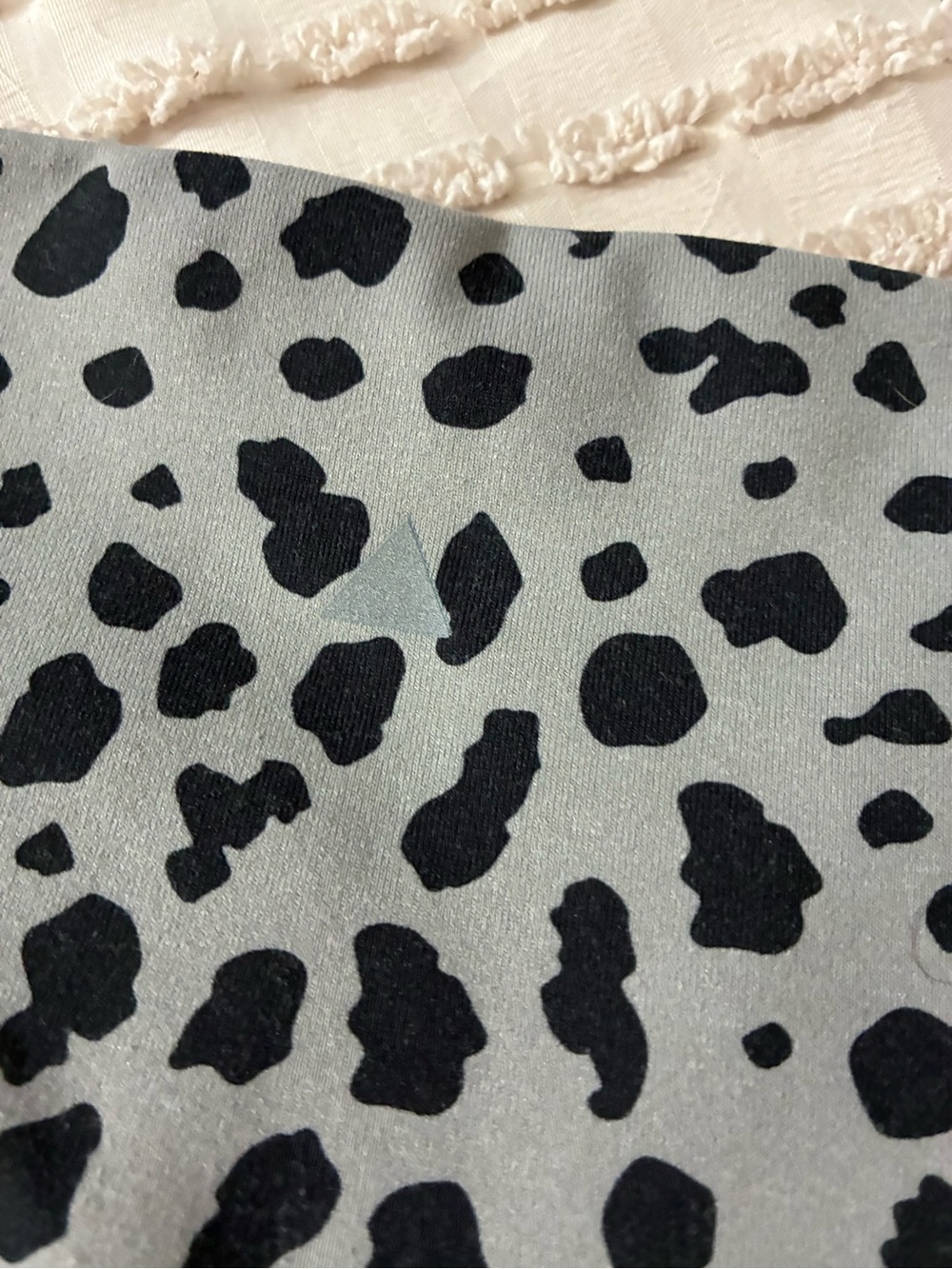 Balance Athletica Vitality Ascend biker shorts in a grey leopard print. - Picture 3 of 5